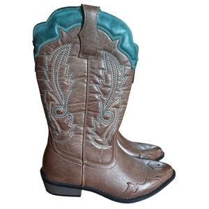 Coconuts by Matisse Brown Turquoise Cimmaron Western Cowboy Boots Women's 8M